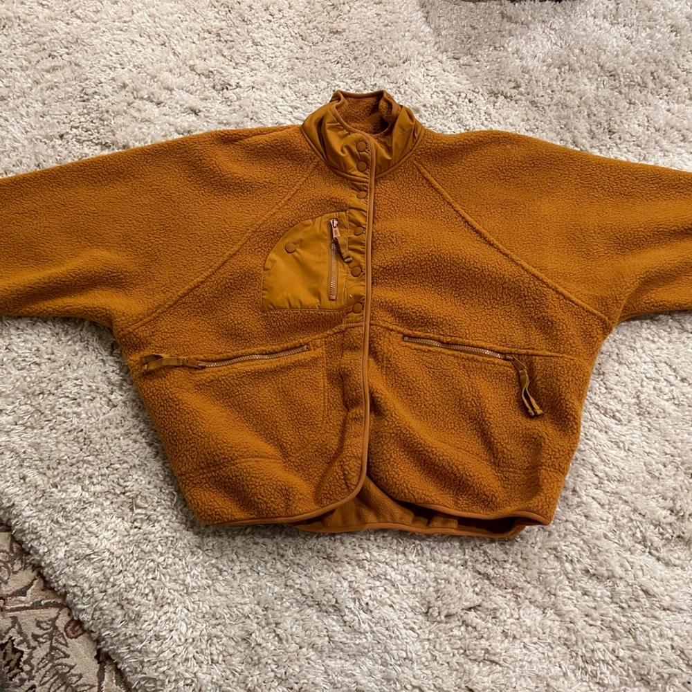 Free People Hit The Slopes Jacket     Russet Orange  Sz L NEW - Picture 12 of 12
